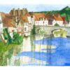Argenton sur Creuse. Aquarelle peinte en 1997. Dimension sans cadre 29,7x21cm. Peut être vendue encadrée sous verre 32x42cm. Lors a commande il est nécessaire de choisir la présentation.
